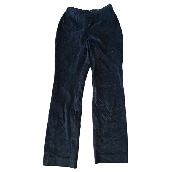 Aritzia Babaton Nigel Velvet Pants Navy High Waist Straight Leg Size 0 - Picture 2 of 10